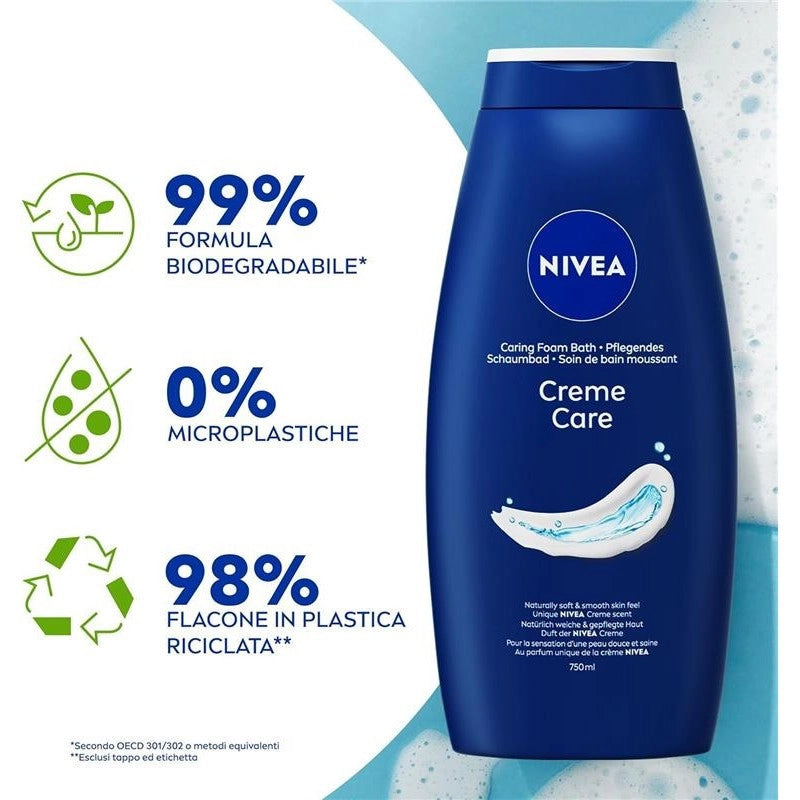 NIVEA BAGNODOCCIA CREME CARE BAGNOSCHIUMA NUTRIENTE + VITAMINE C E E OLI NUTRIENTI SET 750 ML