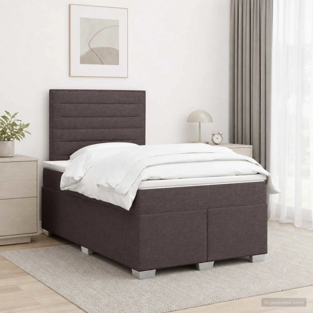 Letto box spring con materasso Marrone Scuro 120 x 200 cm 3454841