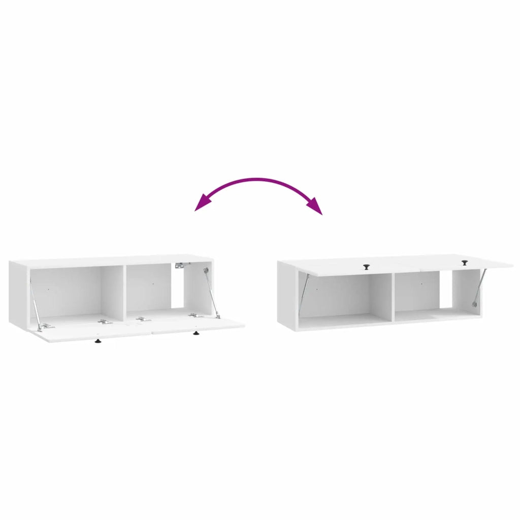 Mobile Porta TV da Muro 98 x 31 x 30 cm Bianco Lucido 899239