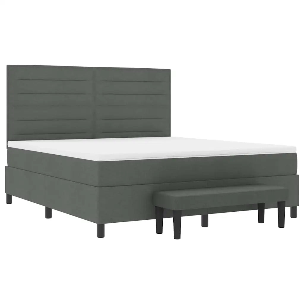 Letto a molle con testiera Grigio scuro 180 x 200 cm Tessuto 3344010
