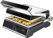Griglia Elettrica con Sistema Autocook - 2000 W, Smalto RockStone, Sistema di Apertura 180º