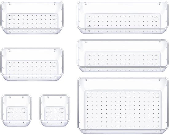 Organizzatore di carico - 7 posizioni per PET - organizzatore di cosmetici - organizzatore per tavolo di parrucchiere - utilizzabile in cameretta, cucina, bagno, ufficio, tavolo di parrucchiere - cassettino di carico trasparente