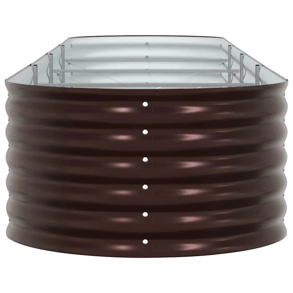 Fioriera rialzata moderna per esterni 400 x 80 x 44 cm estetica minimalista resistente acciaio marrone 02_0058917