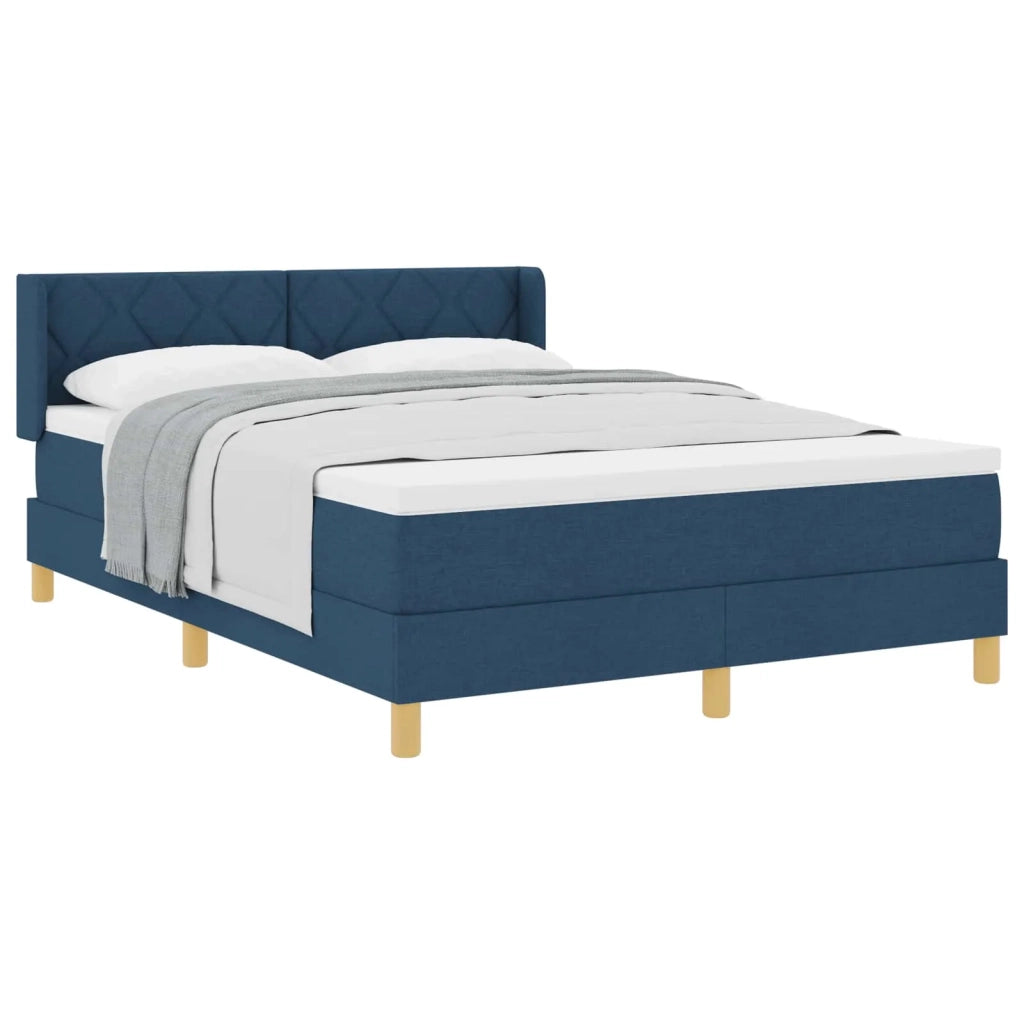 Letto a molle con testiera Blu 190 x 140 cm Tessuto 3341355