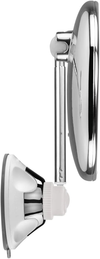 Macom, specchio cosmetico con asta telescopica brevettata, doppio snodo, ingrandimento 10x, 18 luci led e ventosa a ghiera orientabile a 360°, salvaspazio, sensation 229 new perfect mirror