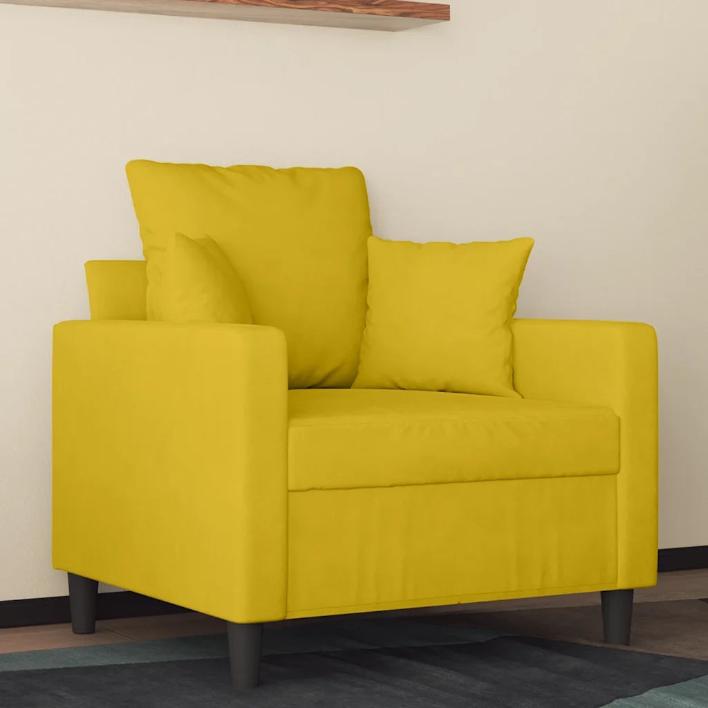 Poltrona-Divano Sedia Giallo 60 cm Velluto 465827
