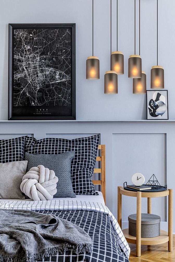 Lampada APP1813-6CP Frosted Grey