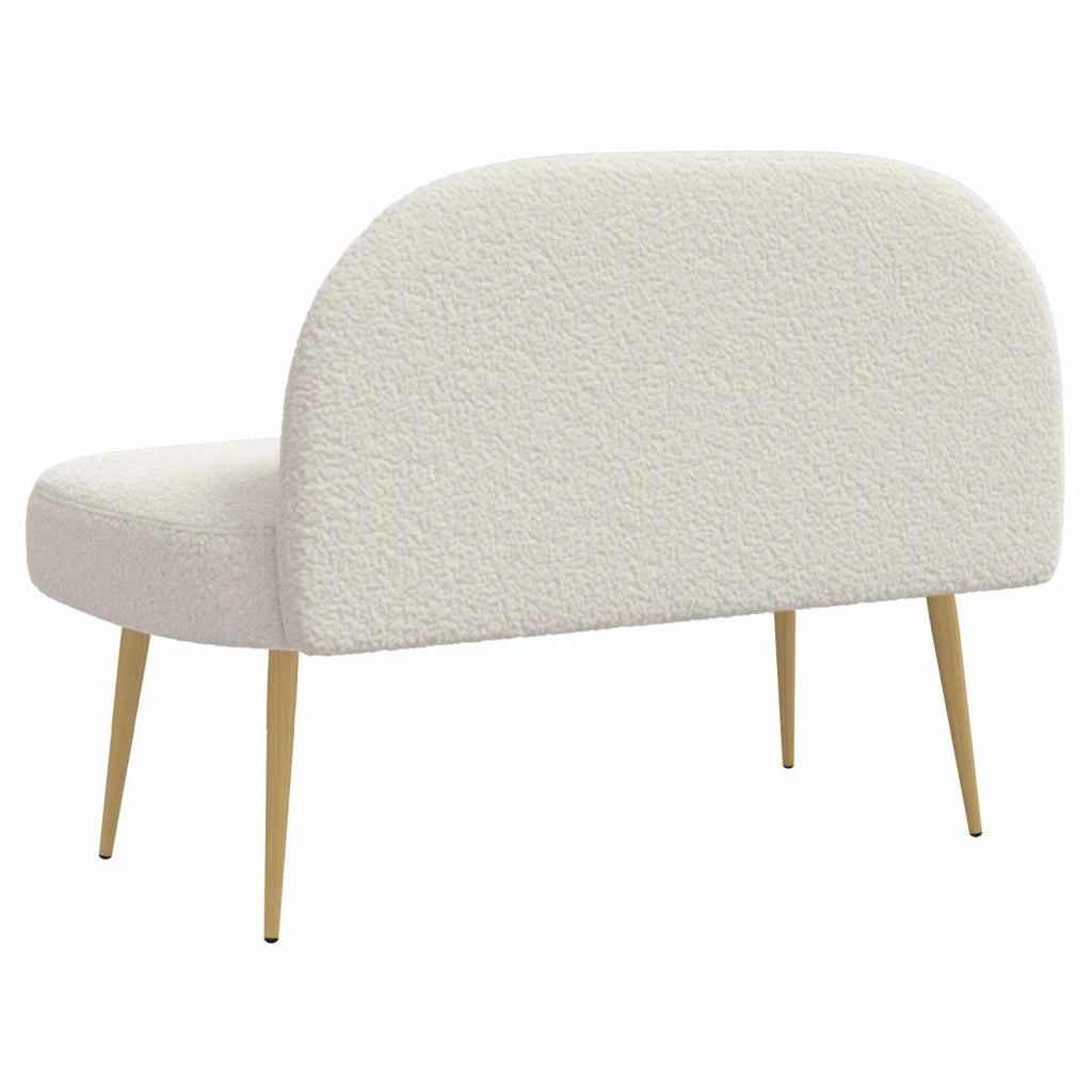 Panchina imbottita con schienale Crema 110 x 60 x 76 cm Bouclé 42040771