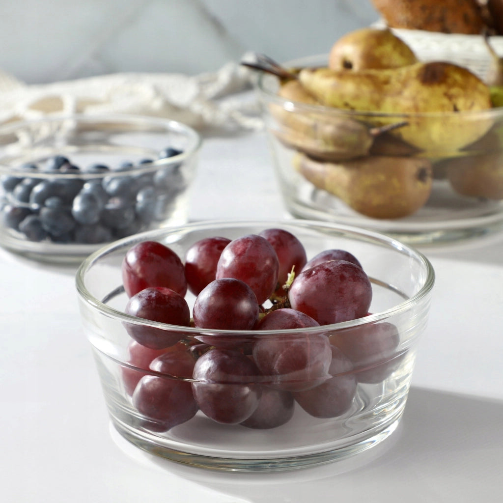 Ciotola in vetro KADAX per insalata, snack, insalata e frutta, 14 cm, set da 2, rotonda