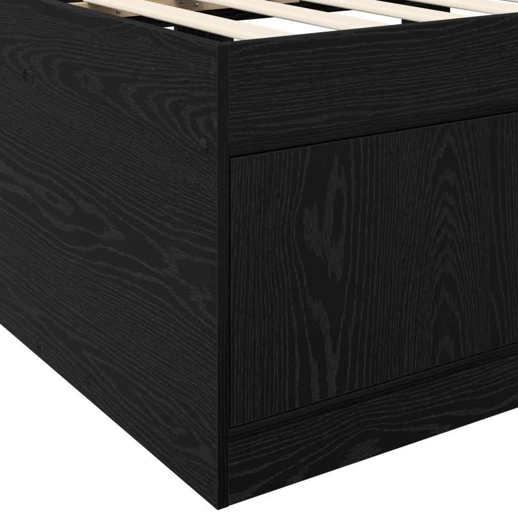 Telaio del letto con storage con porta Rovere Nero 80 x 200 cm 3429499