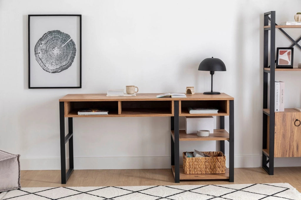 Scrivania in legno "Emro" - 150 x 58 x 75 cm - Noce nero