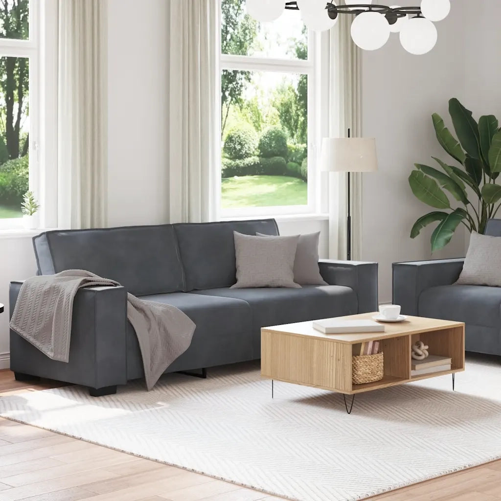 Set di Divani 2 pz con Cuscini Grigio Scuro in Velluto 3324701