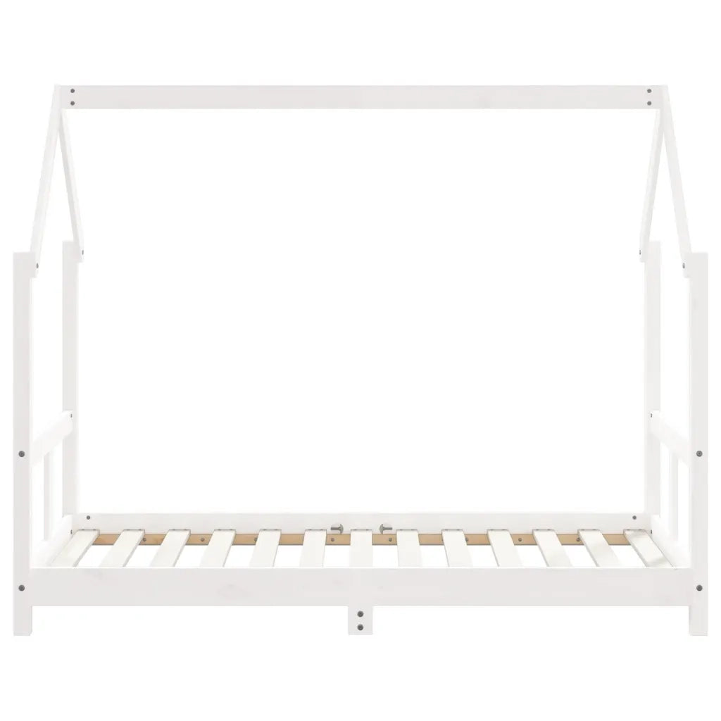 Giroletto per Bambini Bianco 80x160cm in Legno Massello di Pino 835725
