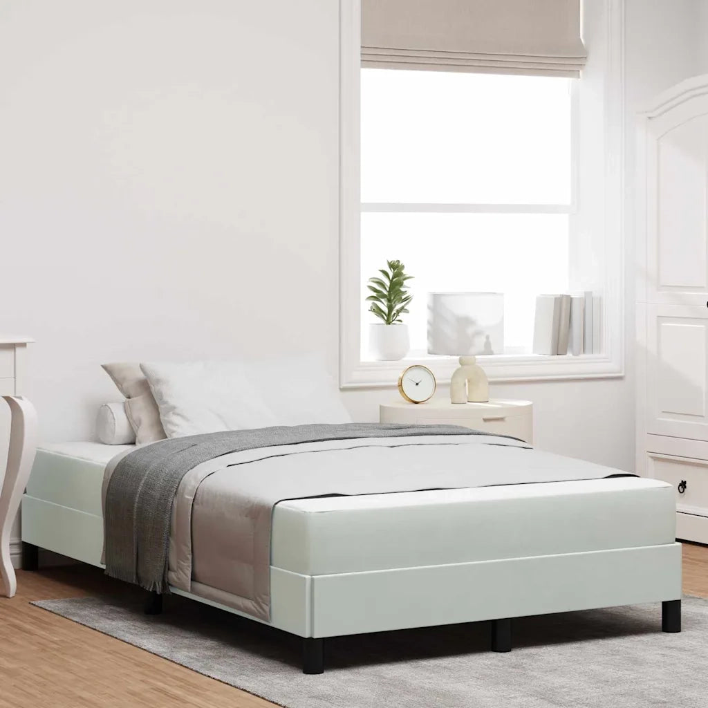 Letto a molle con materasso Grigio chiaro 120 x 220 cm Tessuto