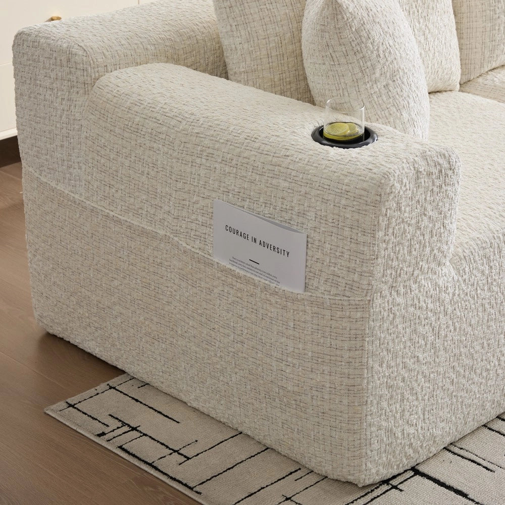 Divano Angolare 3 Posti con Chaise Longue ¨C Xylo ¨C Tessuto, 261x165x80.5 cm