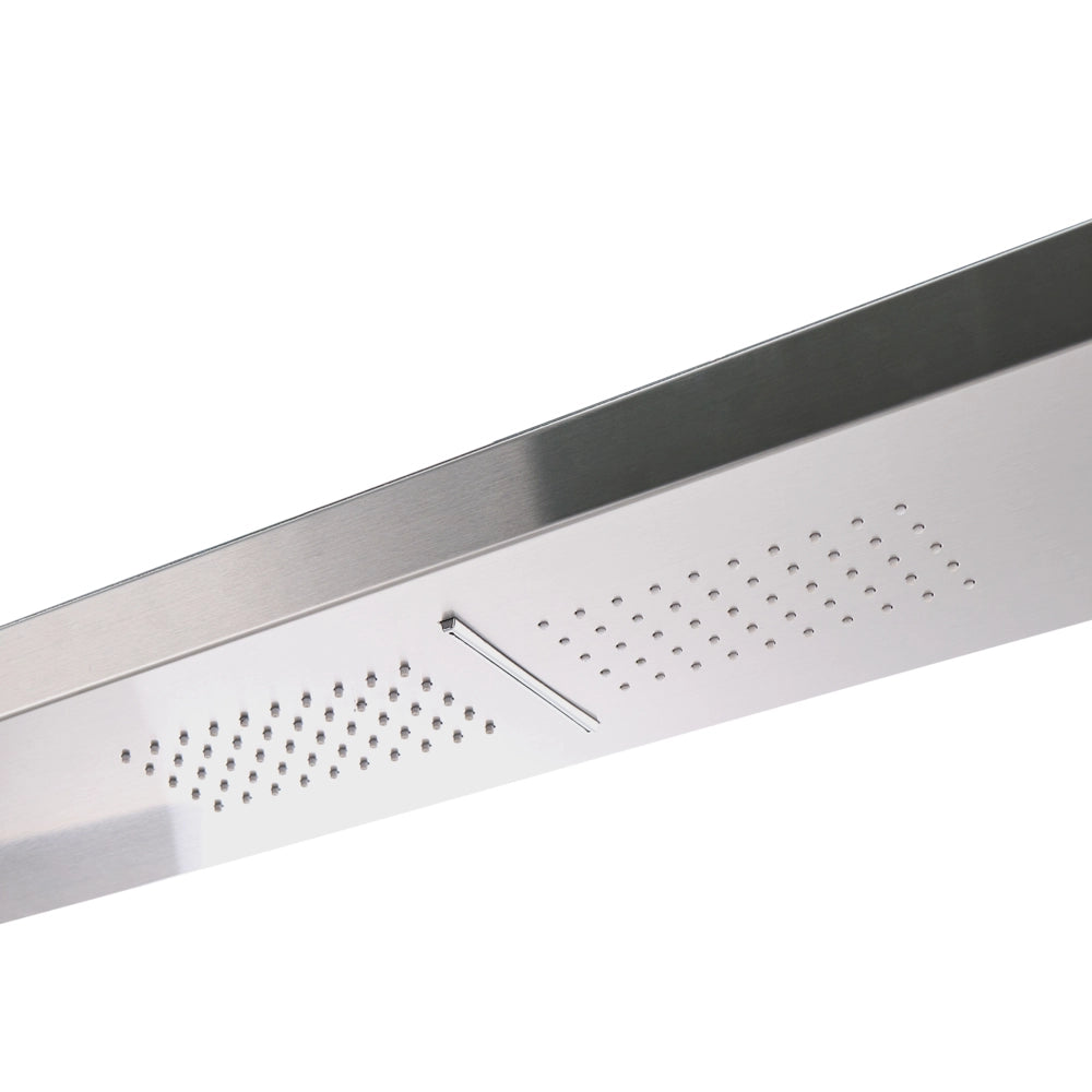 Set Doccia Miscelatore da Giardino per Esterni Moderno in Acciaio Inox Color Argento e Marrone Chiaro Surama