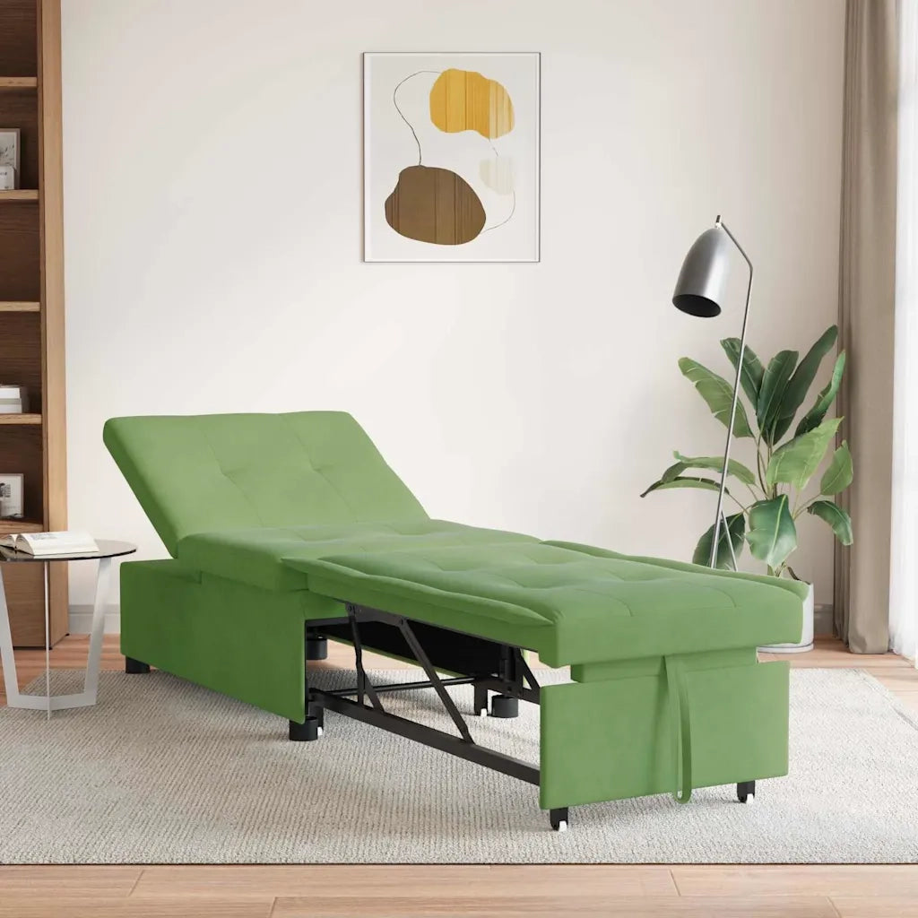 Divano letto | Sof¨¤ letto | Letto singolo Verde chiaro 194 x 67 x 82 cm Velluto