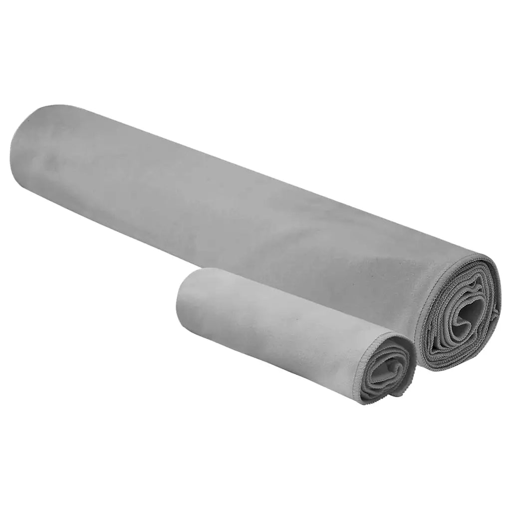 Set di Asciugamani Sportivi 2 pcs Grigio scuro Tessuto 42011493