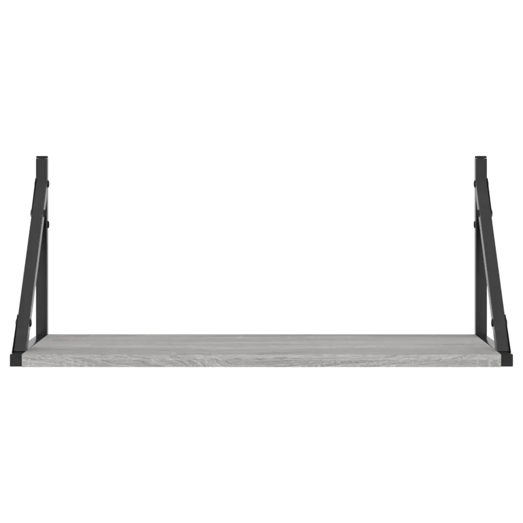 2 pz Mensole Parete | Mensola sospesa Grigio Sonoma 60x25x25,5cm Legno Multistrato