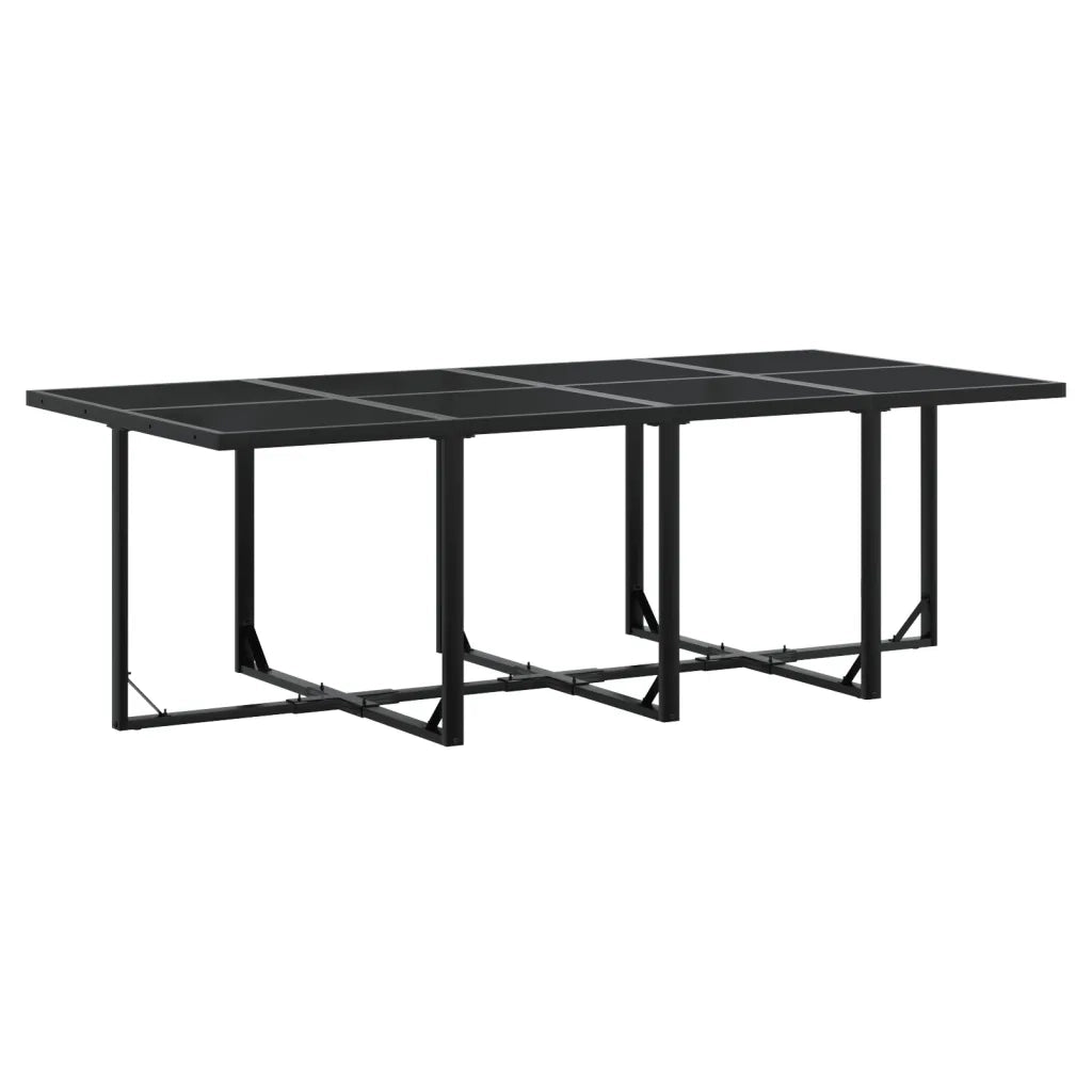 Set da Pranzo da Giardino 9 pz Nero in Polyrattan 3295050