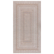 Tappeto moderno dal motivo geometrico 80 x 150 cm beige e bianco soggiorno camera da letto