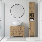 Set di Armadi da Bagno da 2 Pezzi ALKMAAR Rovere Artigianale 3417512
