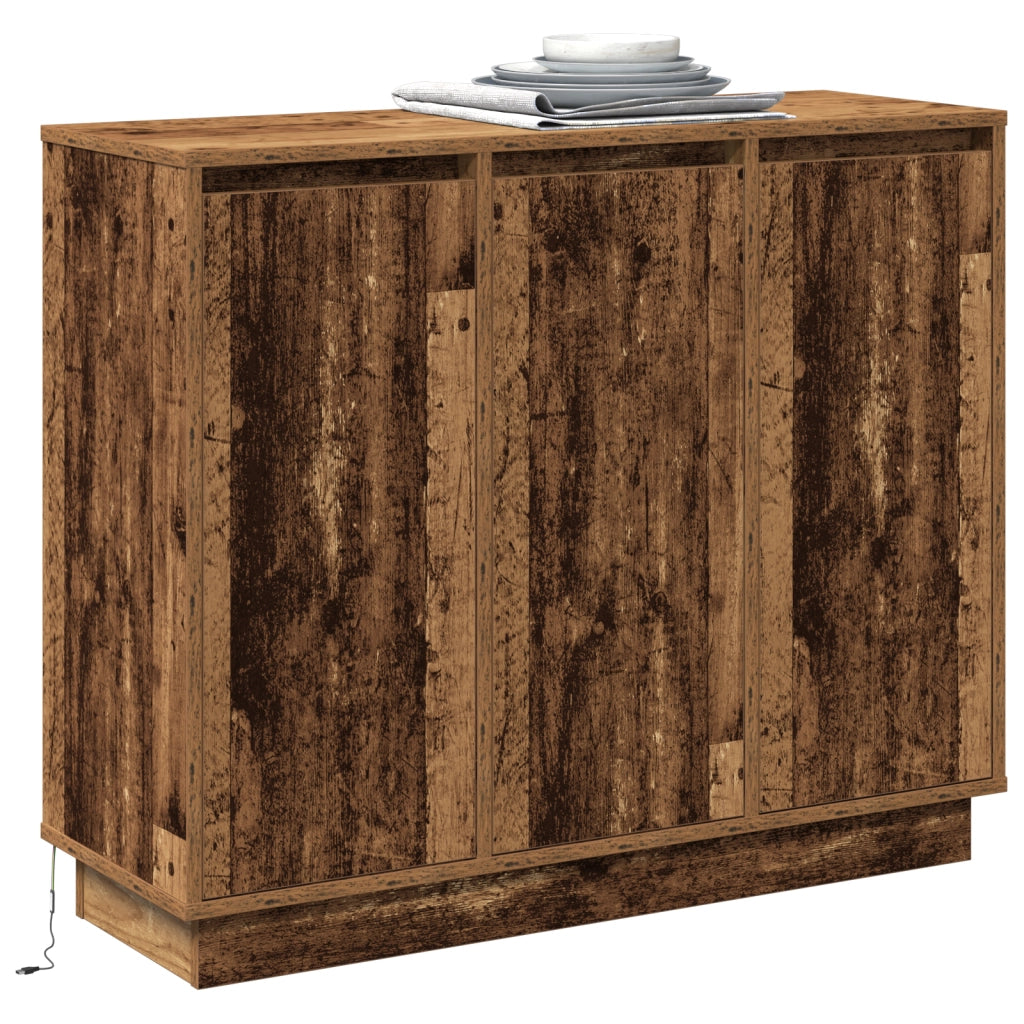 Mobile con LED in Legno Vecchio 90x32x75 cm in Legno Ingegnerizzato
