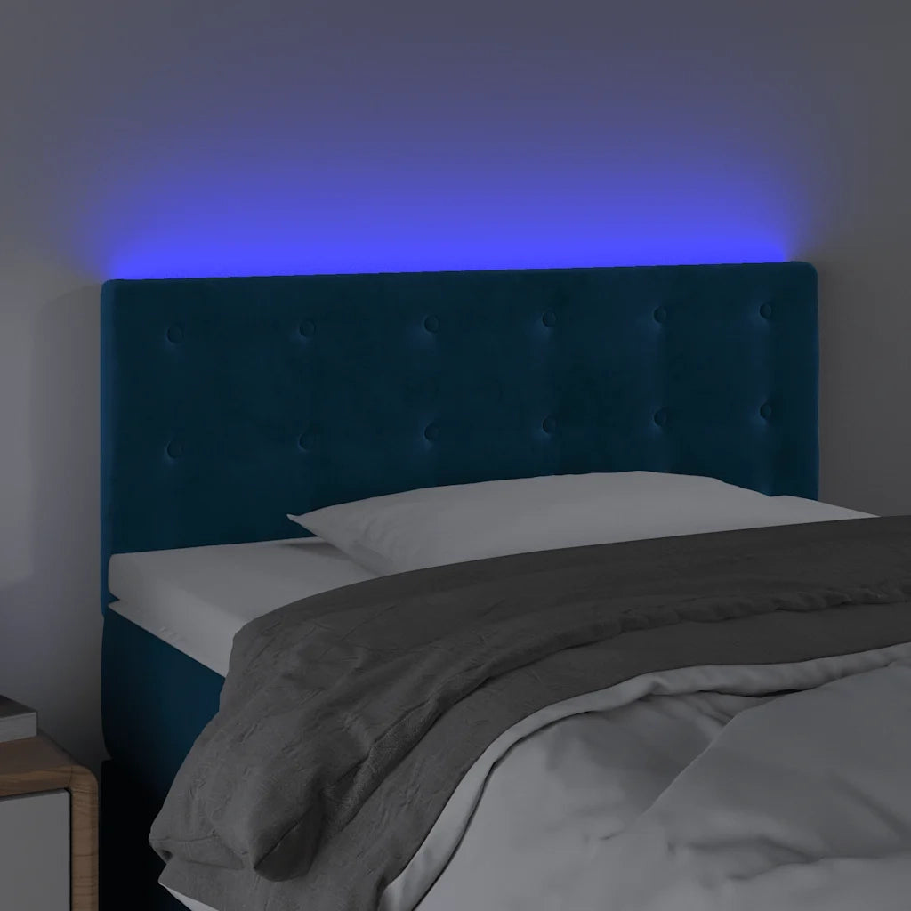 Testiera a LED Blu Scuro 80x5x78/88 cm in Velluto
