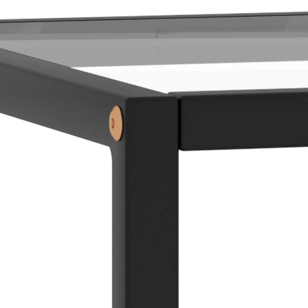 Tavolino da Salotto Nero con Vetro Temperato 40x40x50 cm 322907