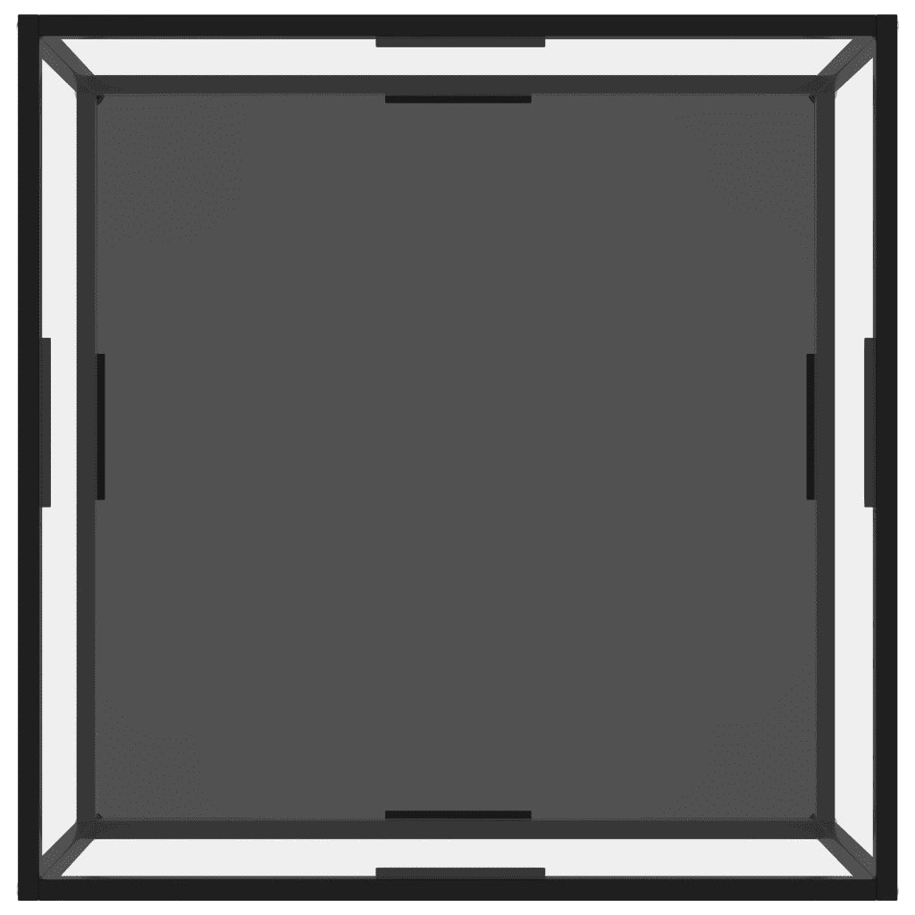 Tavolino Trasparente e Nero 80x80x35cm in Vetro Temperato cod mxl 9176