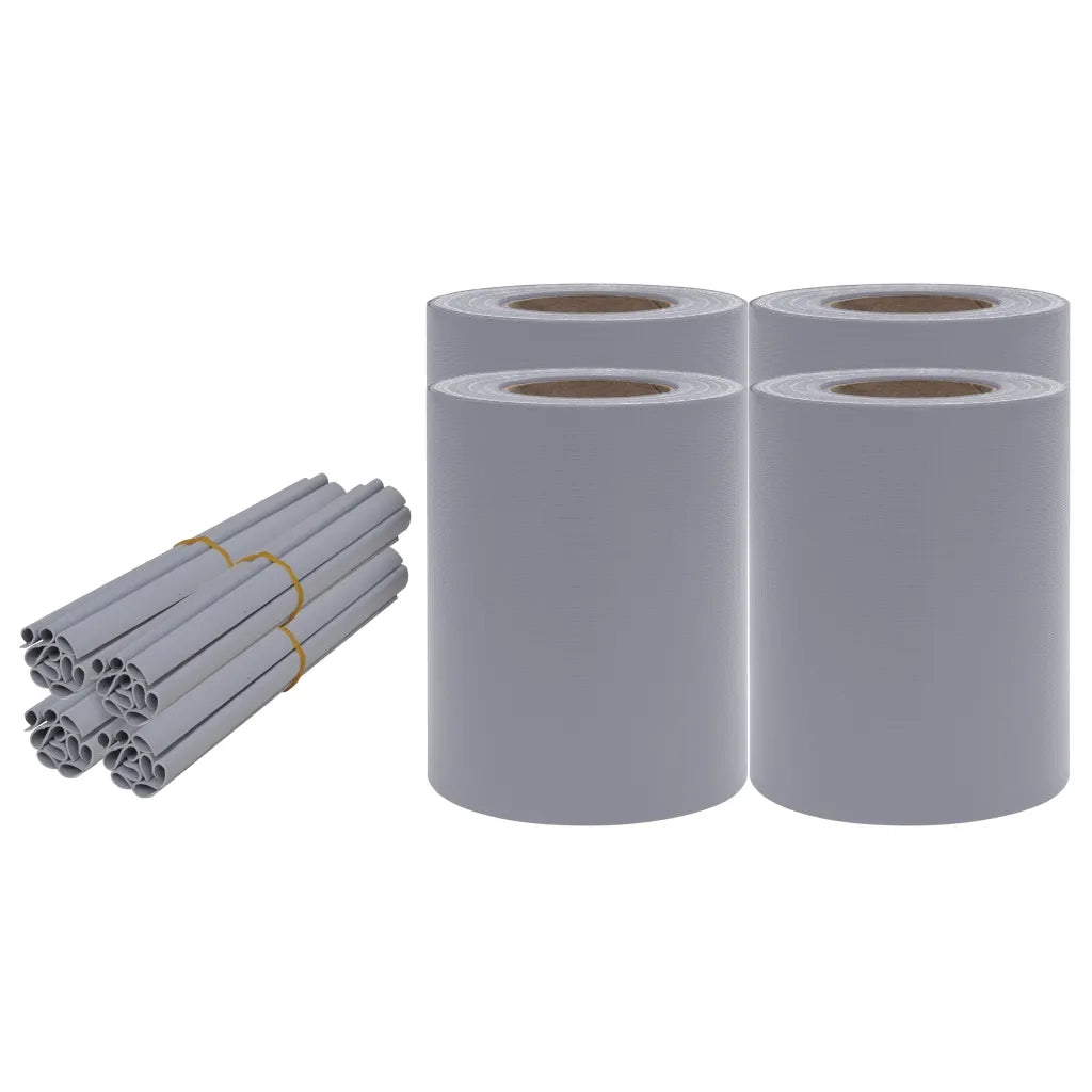 Recinzione Frangivento 4 pz in PVC 35x0,19m Grigio Chiaro Opaco 147872