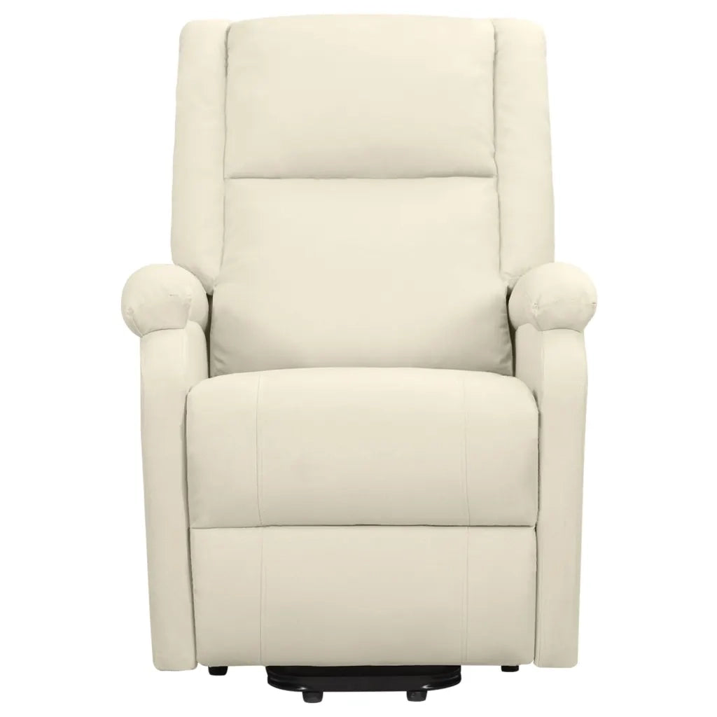 Poltrona Alzapersona Massaggiante Reclinabile Crema in Tessuto cod mxl 50623