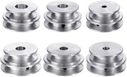 Katrol a doppia vite per motori - Boring fissa in alluminio - Argento - 60 e 50 mm - Per cinghia di trasmissione motore - 8-20 mm