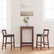 Sgabelli da Bar con Cuscini 2pz Marrone Legno Massello di Hevea