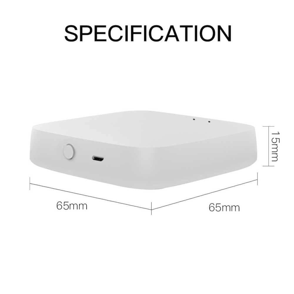 Gateway HUB Protocollo ZigBee 3.0, WIFI 2.4G TUYA, Smart Life, Bianco, 65X65X15mm