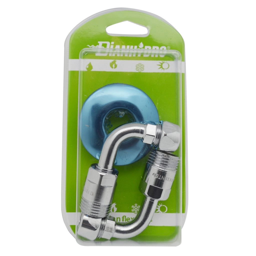 2 PZ CURVETTE SOTTOLAVABO A  90  ° COMPLETE E GIREVOLE BLISTER- pz. 2 - 1/2 x 3/8 Diam. 10- FAIDF- pezzi 1