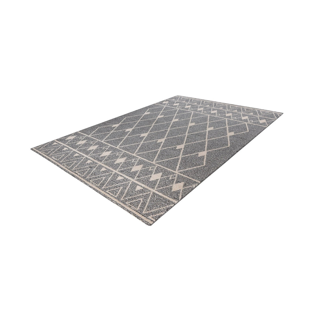Tappeto moderno Rhombus 325 a pelo corto grigio e beige