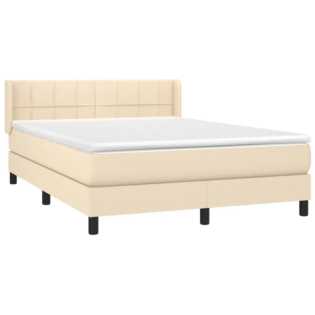 Giroletto a Molle con Materasso Crema 140x19 cm in Tessuto 3129710