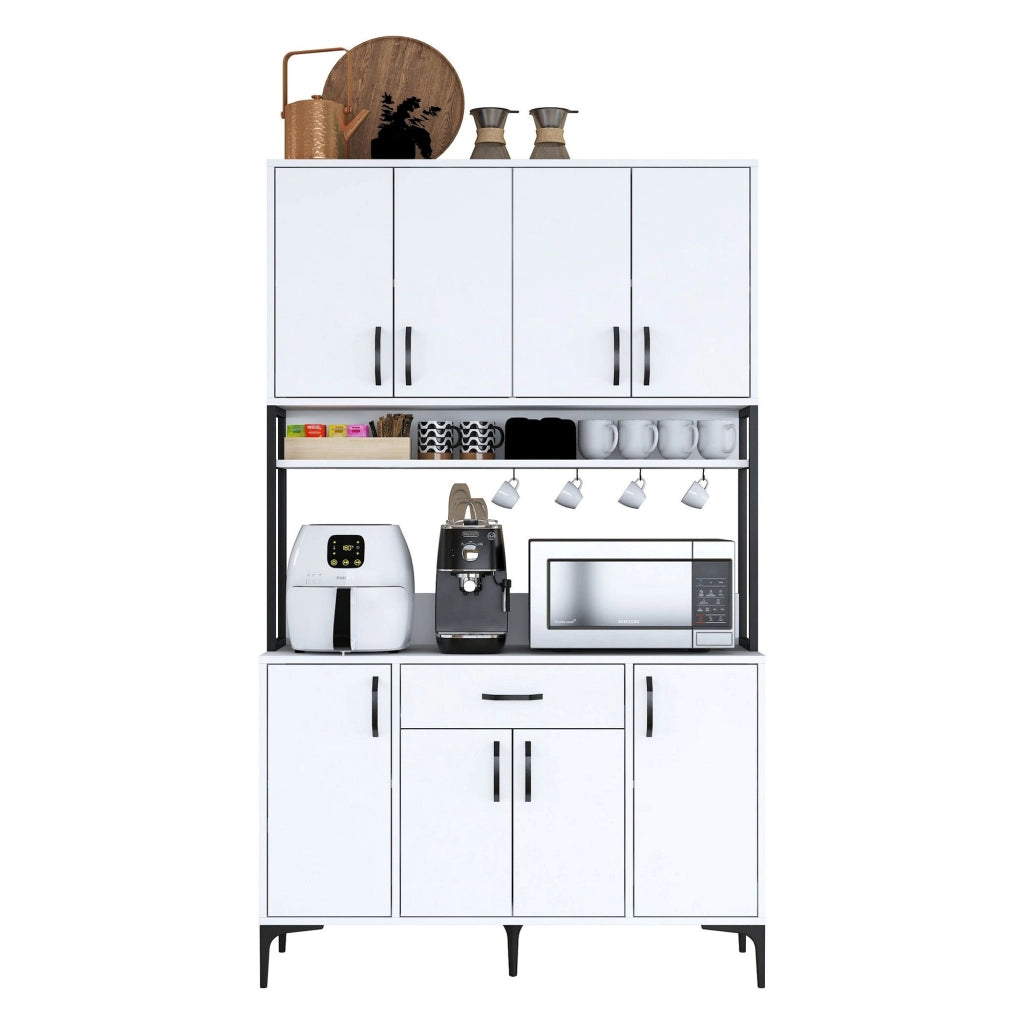 Madia Cavriago, Credenza 5 Ripiani, 120x40x199h cm Bianco