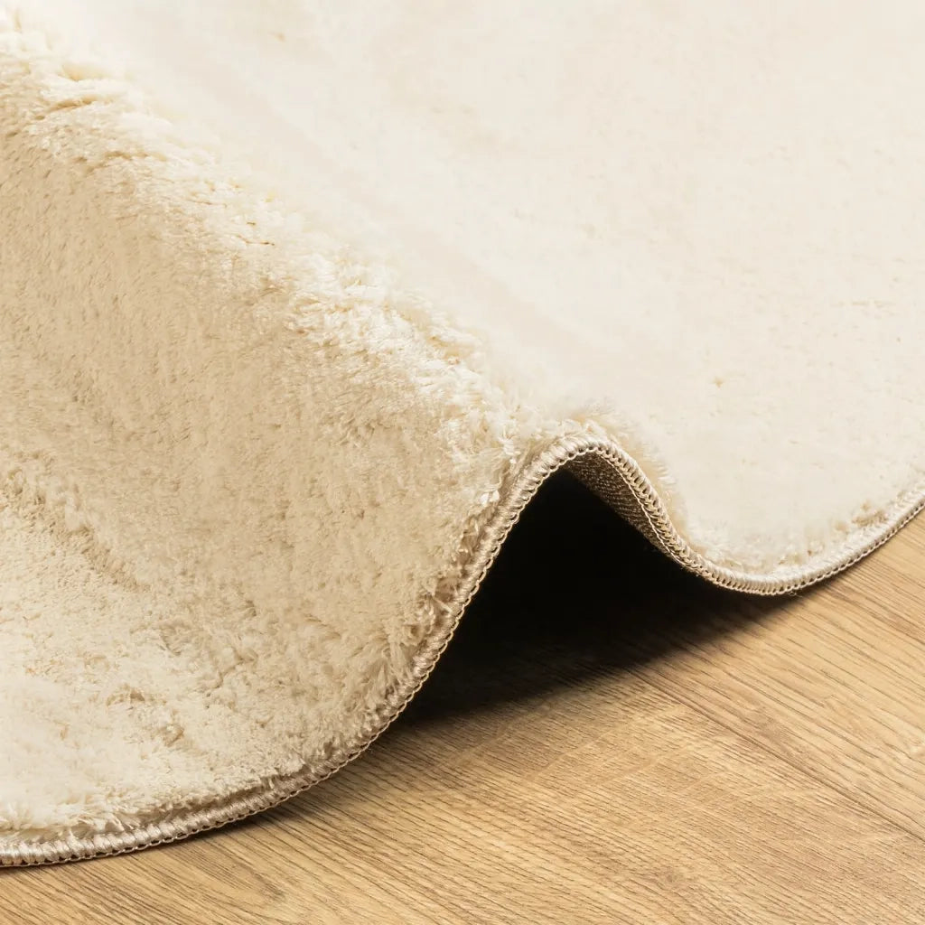 vidaXL Tappeto a Pelo Corto HUARTE Morbido e Lavabile Crema Ø 200 cm