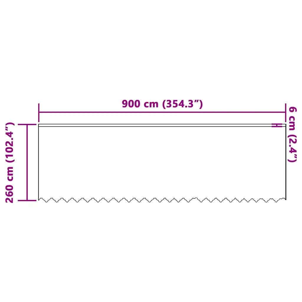 vidaXL Tende con tende Floreale Bianco 900 x 260 cm Poliestere