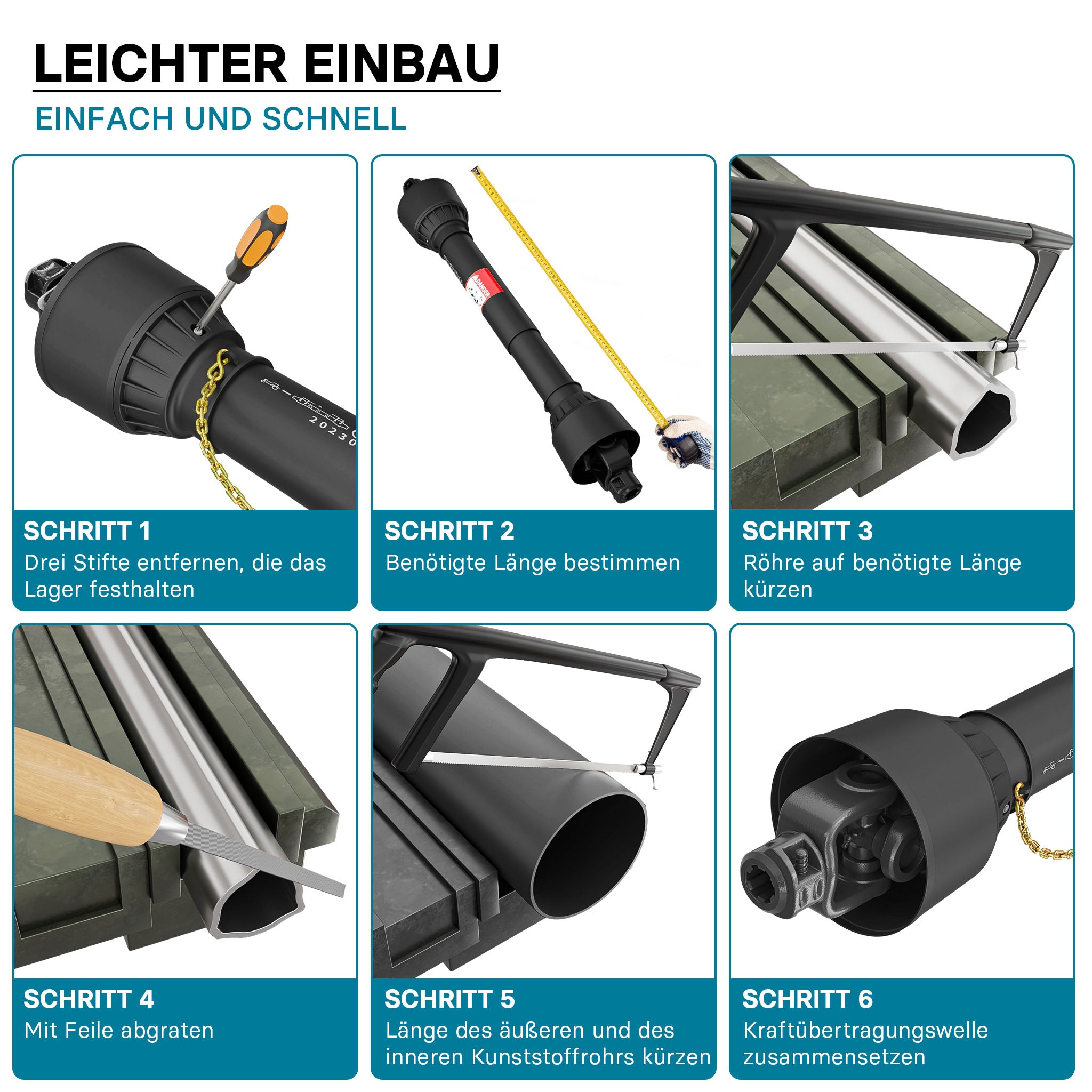 Albero cardanico T2 giunto 740mm 270Nm 540rpm, 23kW (31CV), 2x 1 3/8" 6 denti Cardano agricolo