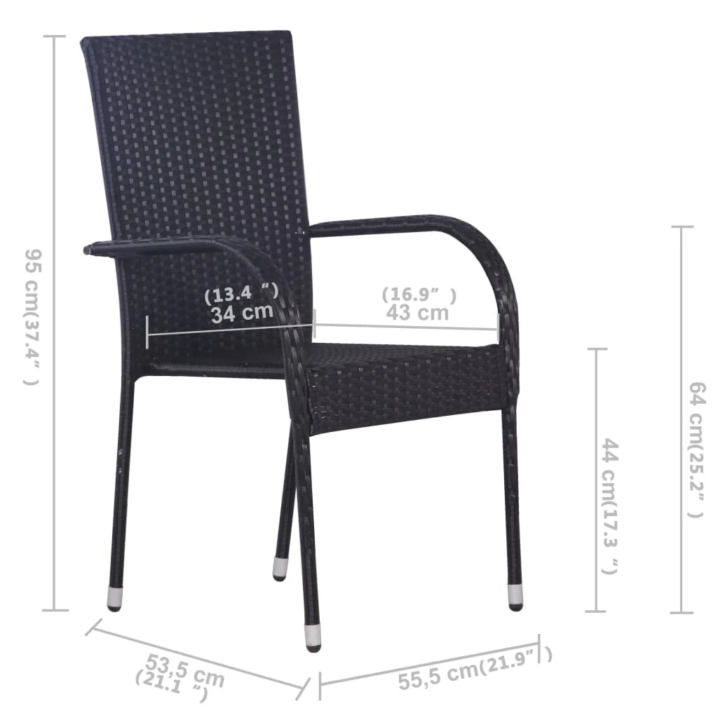 Set da pranzo da giardino mobili da esterno 5 pezzi nero 02_0013890