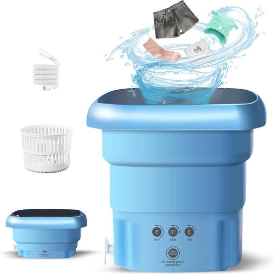Mini lavatrice portatile 45 litri - antibatterico - luce blu - lavatrice pieghevole - lavaggio intimo calze - bambino - blu