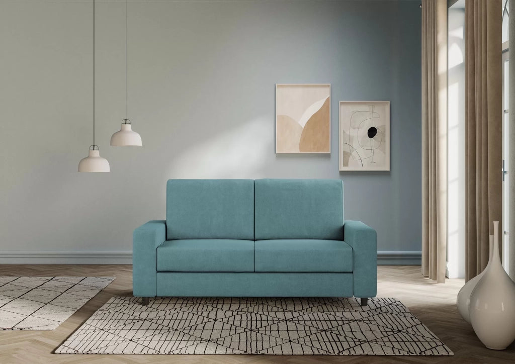 Divano sakar 2 posti medio (due sedute da 70cm) misure esterne l.168cm | petrolio - Mobili 2G
