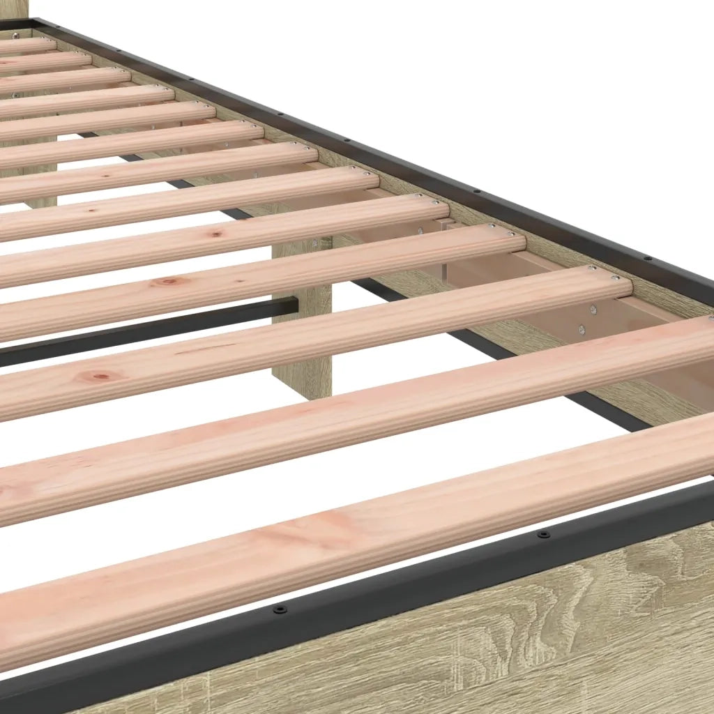 Giroletto Rovere Sonoma 75x190cm in Legno Multistrato e Metallo 845748