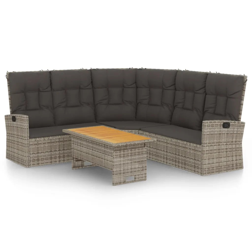 Set di Divani da Giardino 2 pz con Cuscini in Polyrattan Grigio 362176