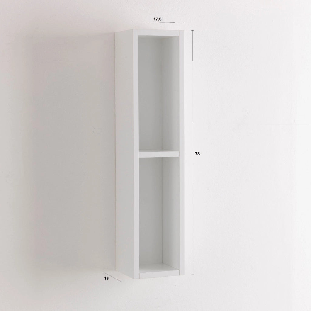 Pensile a Giorno 2 Vani da Soggiorno 17,5x16x78,2 cm TFT Belsk Bianco e Cemento