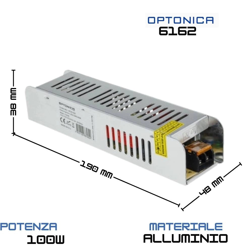 Alimentatore sottile 100w 24v in metallo per strisce led