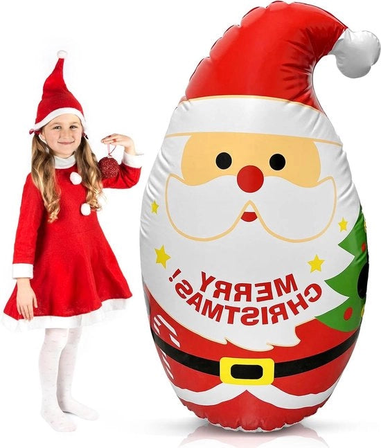 Decorazione di Natale esterna 120 cm personaggio gonfiabile di Babbo Natale - decorazione di Natale in PVC - grande personaggio di Natale decorativo - Natale personaggio gonfiabile - altezza 120 cm - gonfiabile per interni ed esterni - figura decorativa